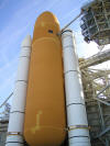 Columbia main fuel tank and both solid rocket boosters